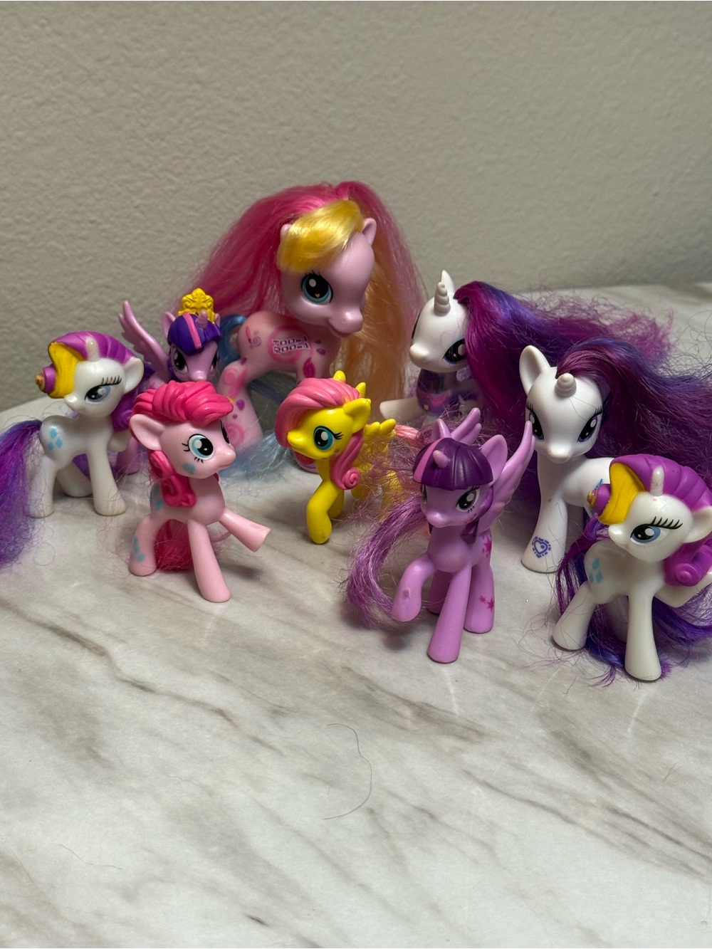 My little pony lot several horses and sizes all with artificial hair